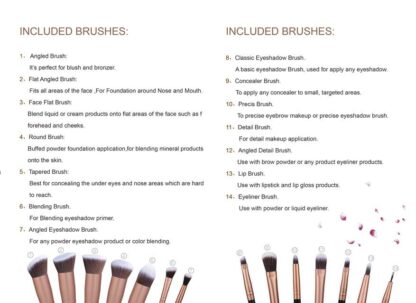BS01 - BS-MALL 14 st. eksklusive Makeup / makeup børster av beste kvalitet