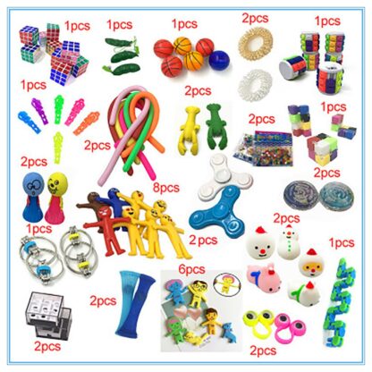 50 stk Fidget Pop it Toys Set-pakke for barn og voksne