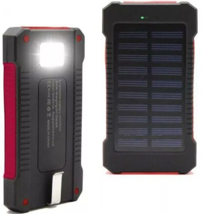 Powerbank med solceller - 20 000 mAh - Black
