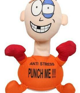 Morsom Punch Me Screaming Doll, interaktive leker Orange